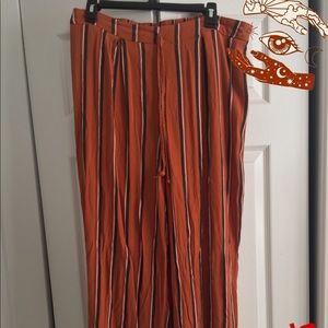 Striped wide leg pant